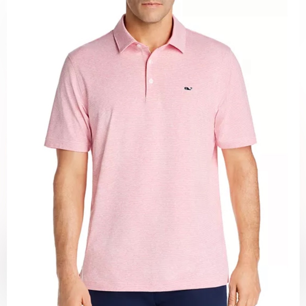 Vineyard Vines Performance Men's Hibiscus Destin Stripe Sankaty Polo Shirt